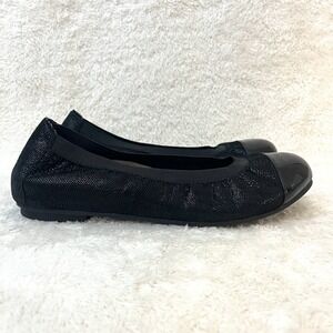 VIONIC Allora Womens Size‎ 8 Black Embossed Reptile Orthotic Ballet Flat Shoe